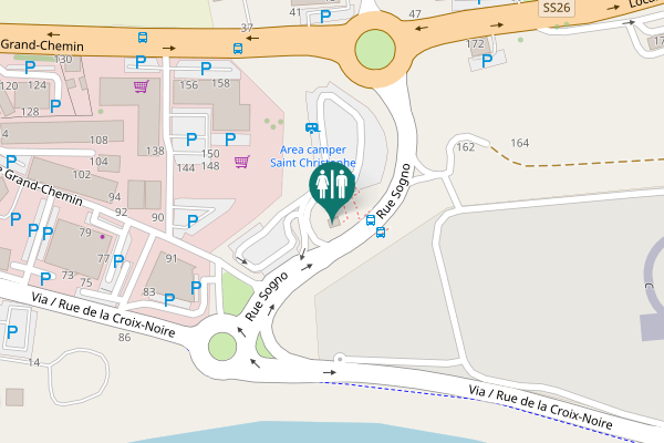 Map showing location of Rue Sogno Toilet