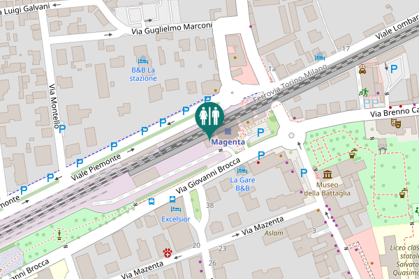 Map showing location of Viale Piemonte Toilet