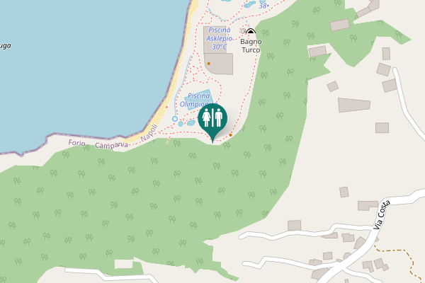 Map showing location of Via Costa Toilet