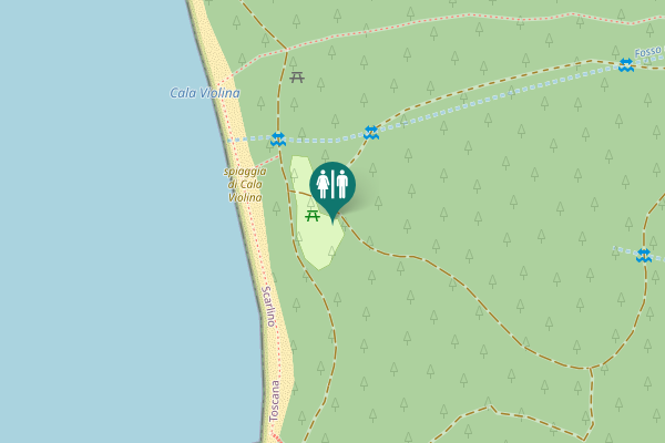 Map showing location of Antica strada vicinale della Dogana detta dei Cavalleggeri Toilet