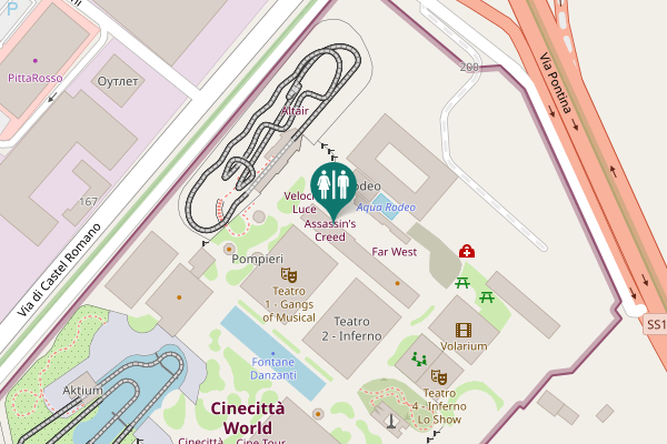 Map showing location of Via di Castel Romano 200 Toilet