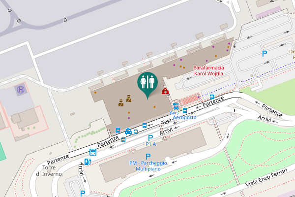 Map showing location of Departures Toilet
