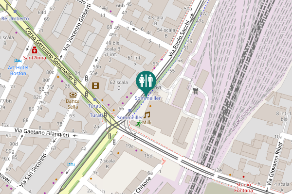 Map showing location of Via Paolo Sacchi 62a Toilet
