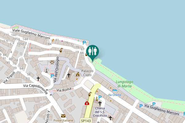 Map showing location of Viale Guglielmo Marconi 65 Toilet