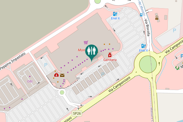 Map showing location of Via Biscolla 48 Toilet