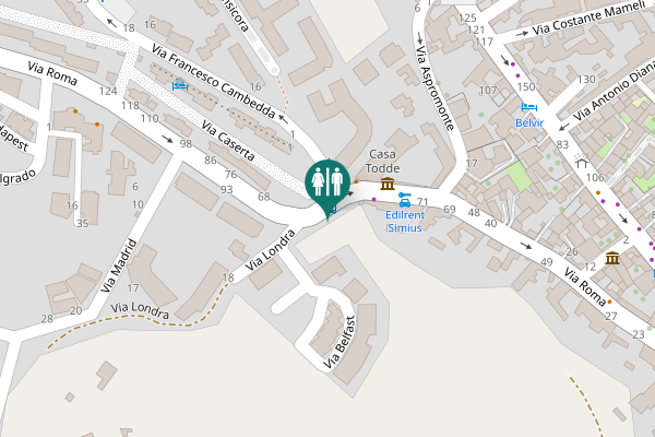 Map showing location of Via Roma 66 Toilet