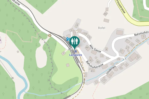 Map showing location of Bahnhofstrasse 45 Toilet