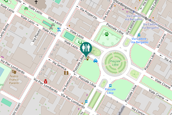 Map showing location of Piazzale Libia Toilet