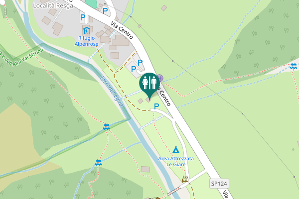 Map showing location of Via Centro Toilet