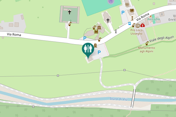 Map showing location of Via Roma Toilet