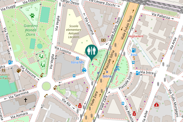 Map showing location of Piazzale Istria 11 Toilet