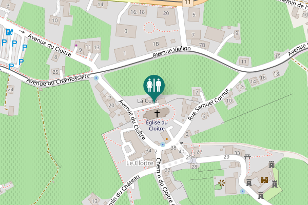 Map showing location of Avenue du Cloître 23 Toilet