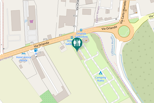Map showing location of Via Orlanda 16 Toilet