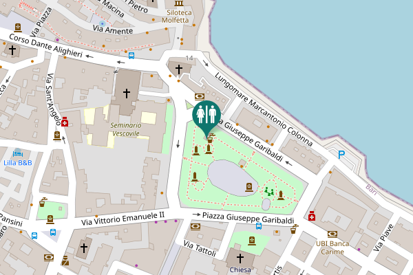 Map showing location of Piazza Giuseppe Garibaldi 21 Toilet