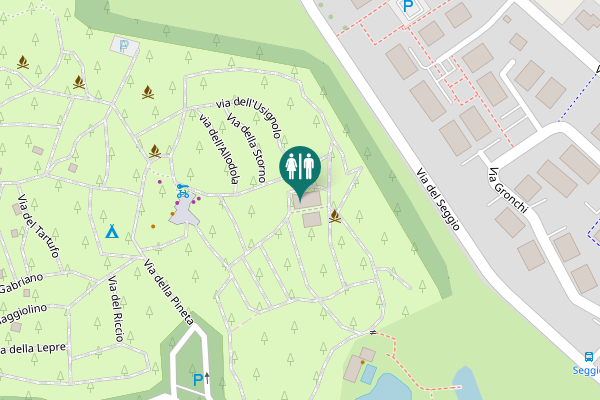 Map showing location of via del Colombo Toilet