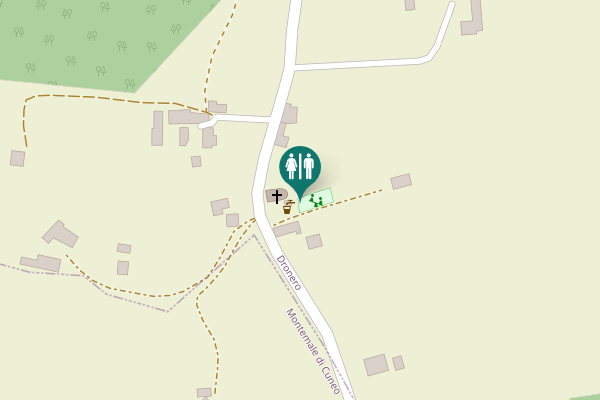 Map showing location of Dronero Toilet
