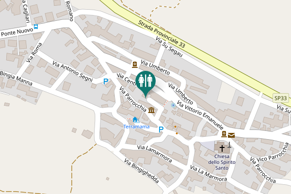 Map showing location of Piazza Sant'Isidoro Toilet
