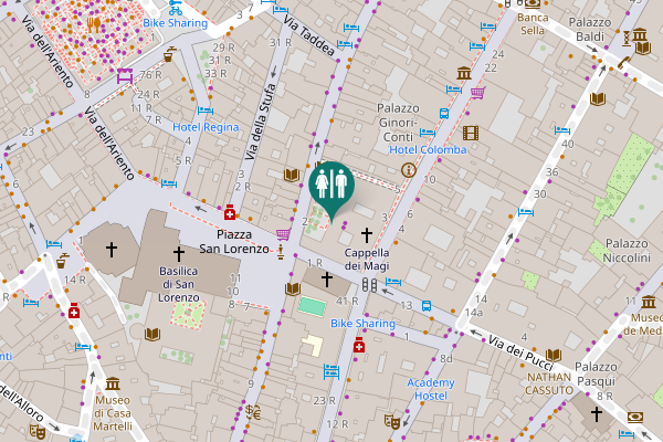 Map showing location of Via dei Ginori 2 Toilet