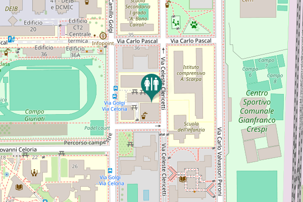 Map showing location of Via Celeste Clericetti 22 Toilet