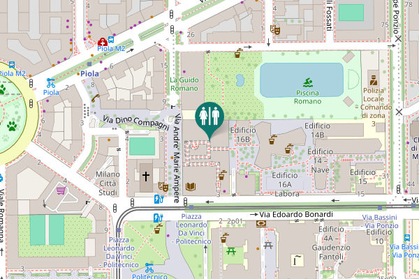 Map showing location of Milan Toilet
