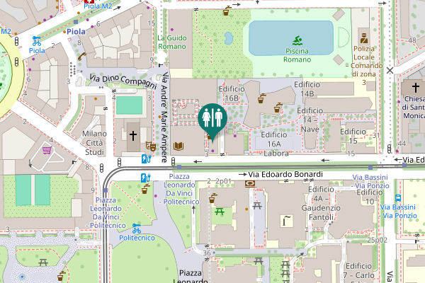 Map showing location of Milan Toilet
