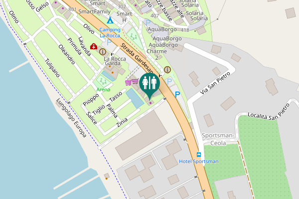 Map showing location of Zinia Toilet