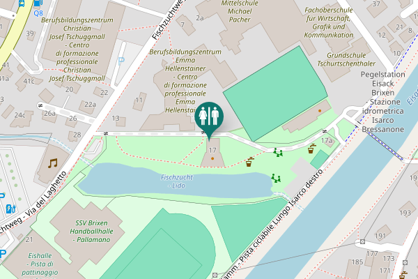 Map showing location of Fischzuchtweg - Via del Laghetto 17 Toilet