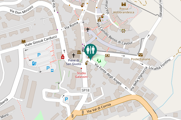 Map showing location of Piazza Vittorio Veneto Toilet