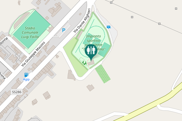 Map showing location of Castelbuono Toilet