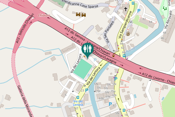 Map showing location of Via dei Lertora SN Toilet