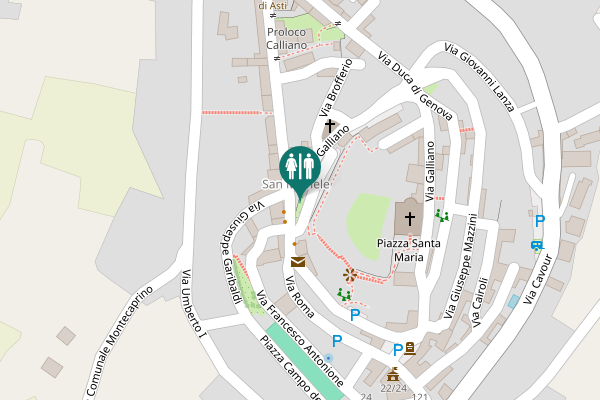 Map showing location of Piazza Guglielmo Marconi Toilet
