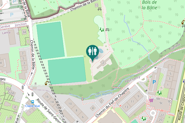 Map showing location of Chemin de la Bâtie 2 Toilet