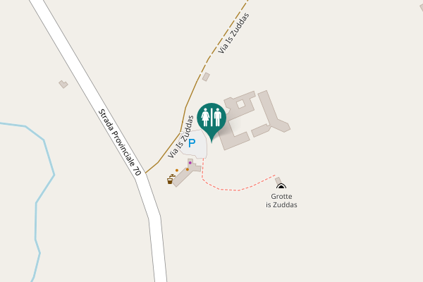 Map showing location of Via Is Zuddas Toilet
