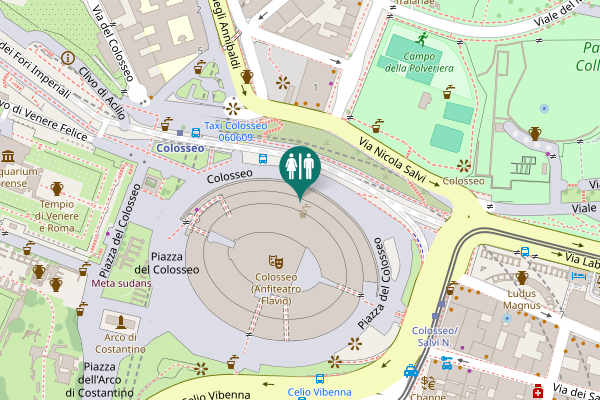 Map showing location of Piazza del Colosseo Toilet