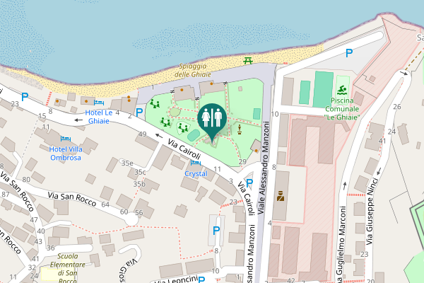 Map showing location of Via Cairoli 13 Toilet