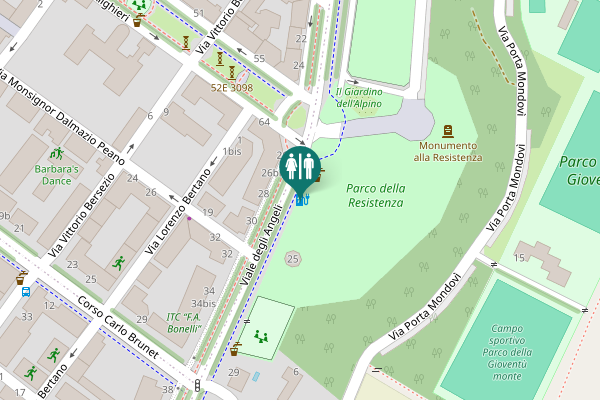 Map showing location of Viale degli Angeli 26bis Toilet