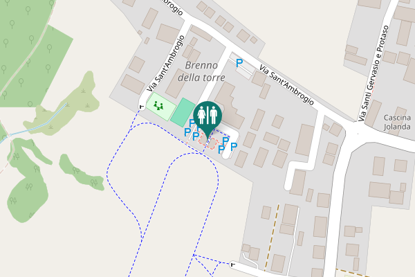 Map showing location of Brenno della torre Toilet