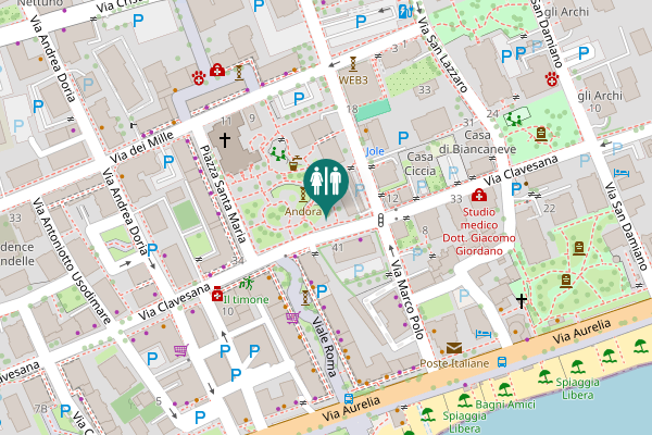 Map showing location of Via Clavesana 41 Toilet