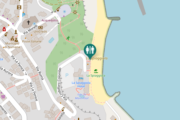 Map showing location of Via Cristoforo Colombo Toilet