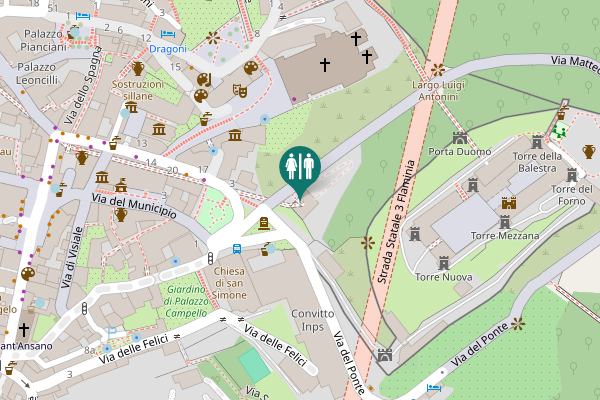 Map showing location of Percorso meccanizzato Posterna-Piazza Campiello 3 Toilet