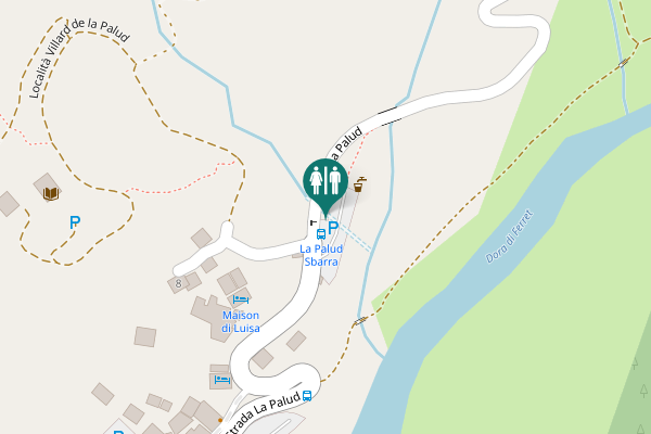 Map showing location of Strada La Palud Toilet