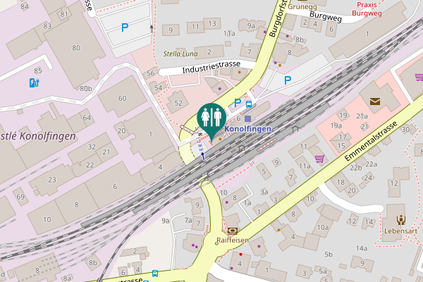 Map showing location of WC am Bahnhof (rollstuhlgängig)