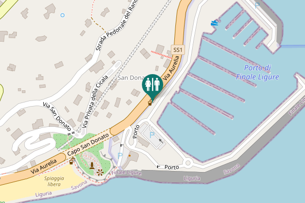 Map showing location of Via Aurelia Toilet
