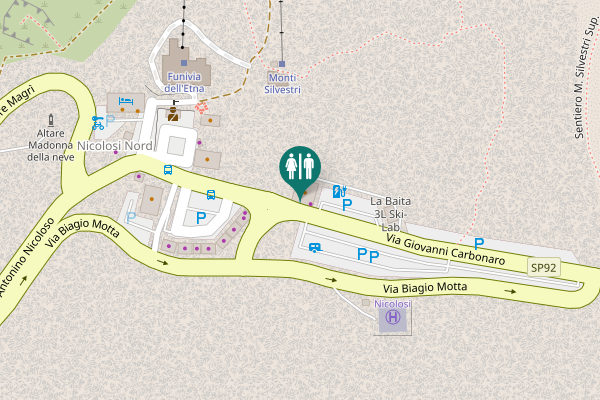 Map showing location of Nicolosi Toilet