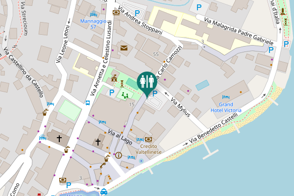 Map showing location of Via Carlo Camozzi 28 Toilet