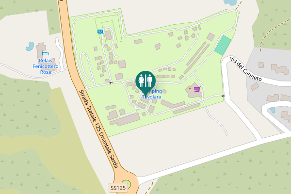 Map showing location of Strada Statale 125 Orientale Sarda Toilet