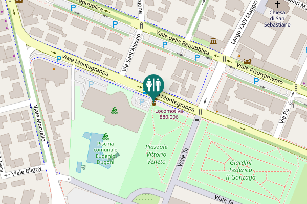 Map showing location of Viale Montegrappa 8 Toilet