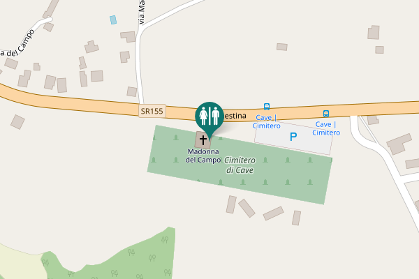 Map showing location of Via Prenestina Toilet