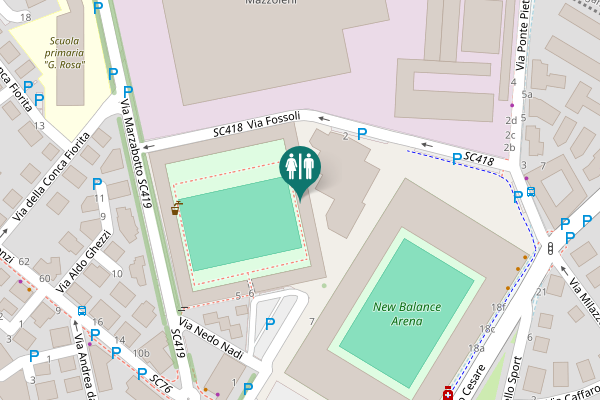 Map showing location of Via Fossoli 2 Toilet