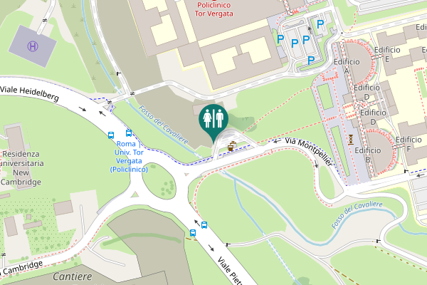 Map showing location of Ciclabile Anagnina-Tor Vergata-Tor Bella Monaca Toilet